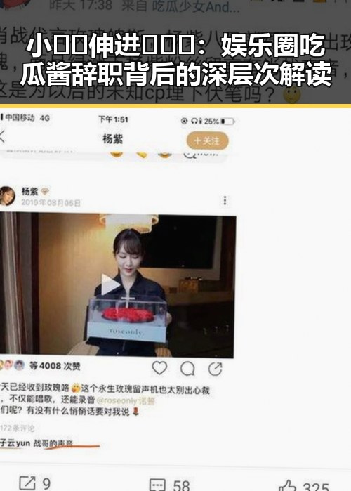 小🐔🐔伸进🈲🔞🔞：娱乐圈吃瓜酱辞职背后的深层次解读