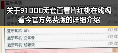 关于91❌❌❌无套直看片红桃在线观看今官方免费版的详细介绍