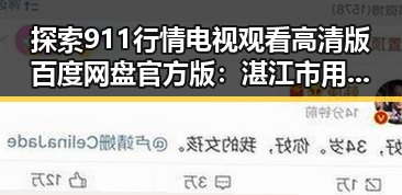 探索911行情电视观看高清版百度网盘官方版：湛江市用户必备指南