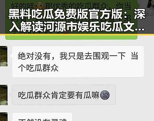 黑料吃瓜免费版官方版：深入解读河源市娱乐吃瓜文化背后的现象
